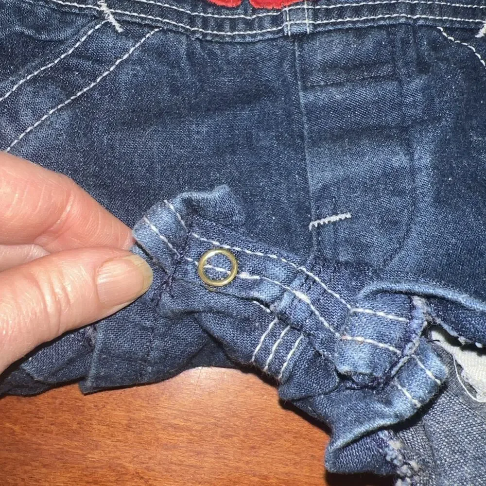 Mes Amis Sauvages Liberty Denim Overall CRAB Overlay Size 2T‎ Toddler Vintage